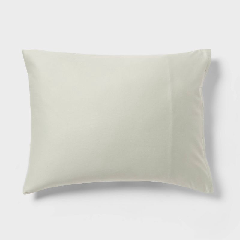 slide 5 of 5, Full/Queen Floral Print Comforter and Sham Set Light Sage Green/Light Pink/White - Threshold™: 310 Thread Count, Cotton Sateen, 1 ct