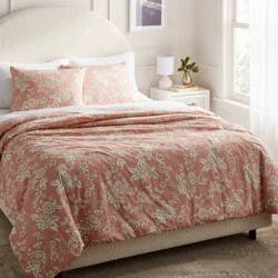 Full/Queen Floral Print Duvet and Sham Set Light Pink - Threshold™