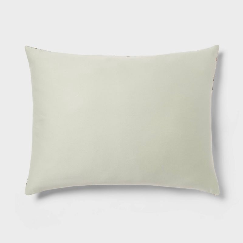 slide 5 of 6, Full/Queen Floral Print Duvet and Sham Set Light Sage Green/Light Pink/White - Threshold™, 1 ct