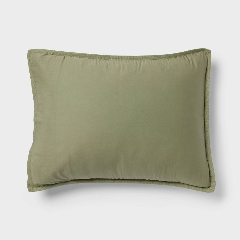 slide 5 of 6, Full/Queen Mini Gingham Duvet and Sham Set Moss Green - Threshold™, 1 ct