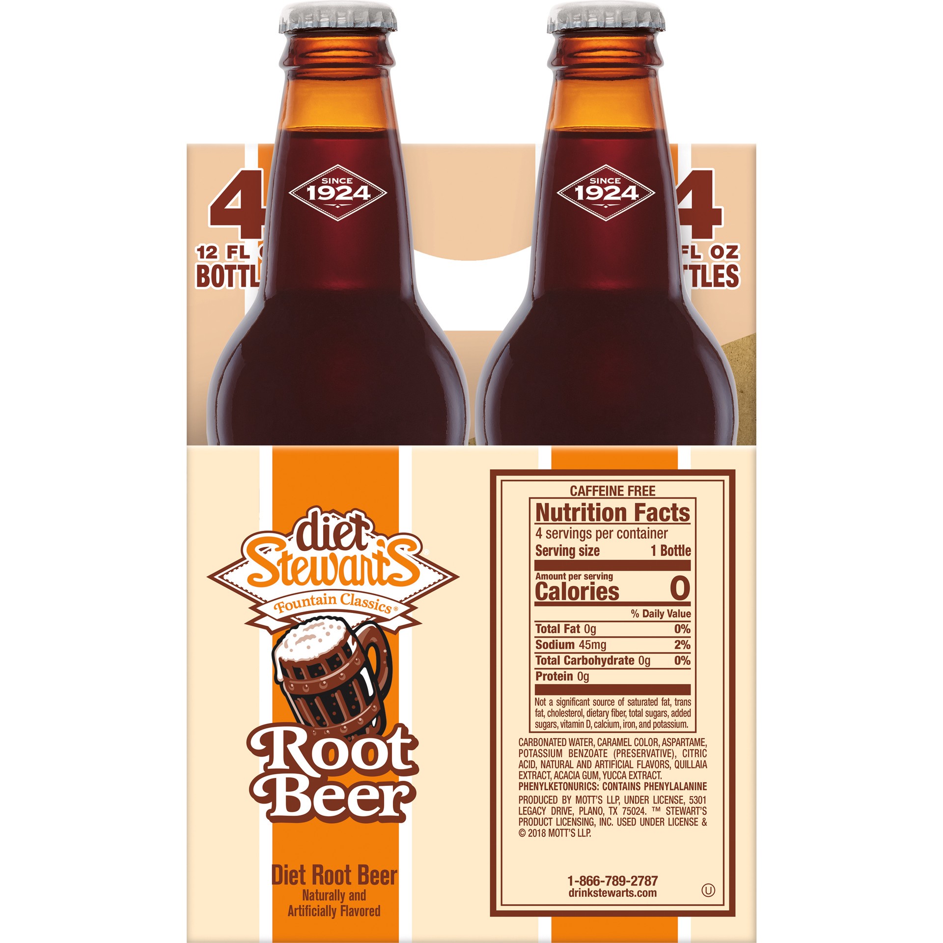 slide 2 of 3, Diet Stewart's Fountain Classics Root Beer 4 - 12 fl oz Bottles, 4 ct; 12 oz