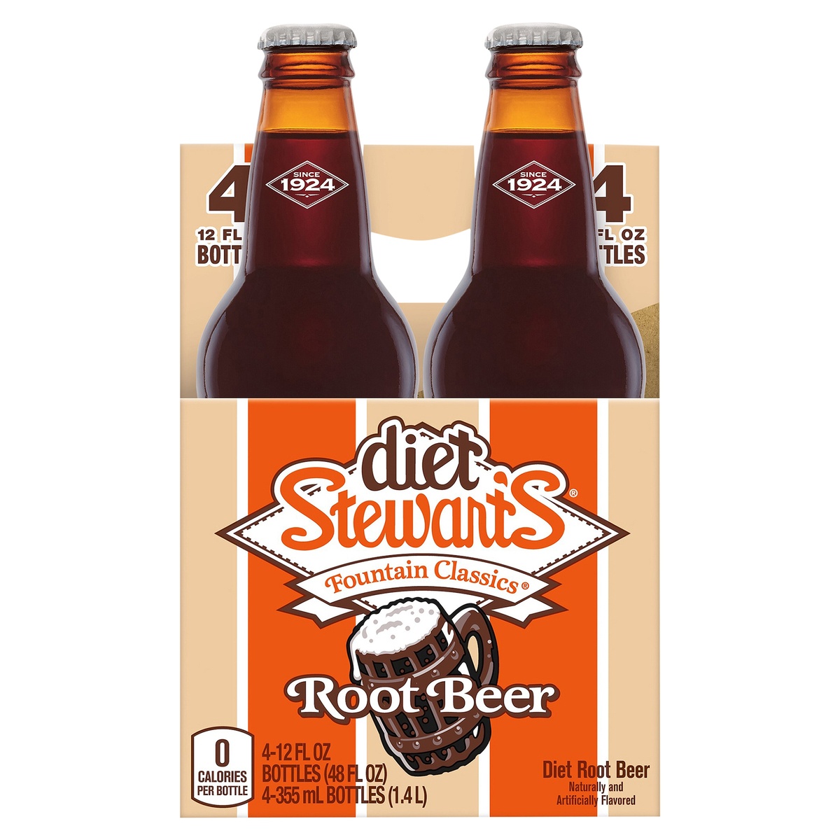 slide 1 of 1, Stewart's Diet Root Beer, 4 ct