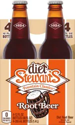Diet Stewart's Fountain Classics Root Beer 4 - 12 fl oz Bottles