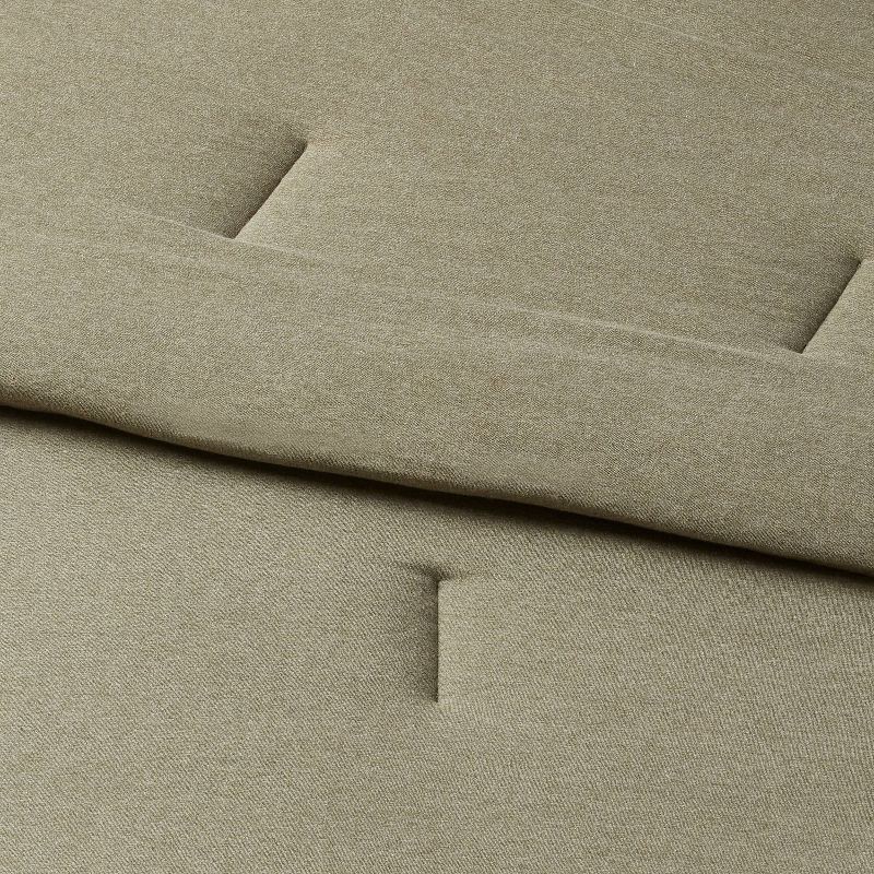 slide 3 of 5, 3pc Full/Queen Jersey Comforter and Sham Set Dark Olive Green Heather - Threshold™: Knitted, Zipper Closure, Machine Washable, 3 ct