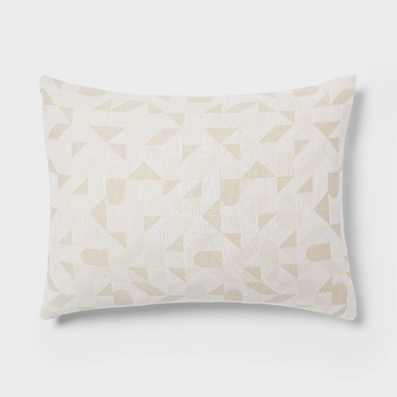 slide 4 of 6, Full/Queen Geo Matelasse Duvet Cover and Sham Set Khaki/Ivory - Threshold™: Woven Jacquard, Cotton Blend, OEKO-TEX Certified, 1 ct