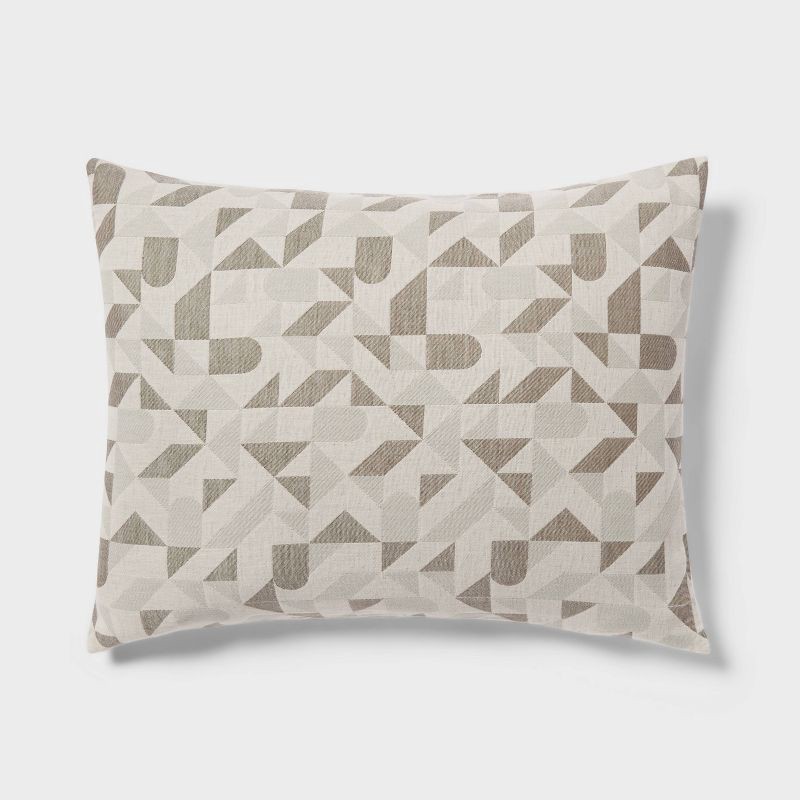 slide 4 of 6, King Geo Matelasse Duvet Cover and Sham Set Dark Olive Green - Threshold™: Woven Jacquard, Cotton Blend, Zipper Closure, 1 ct