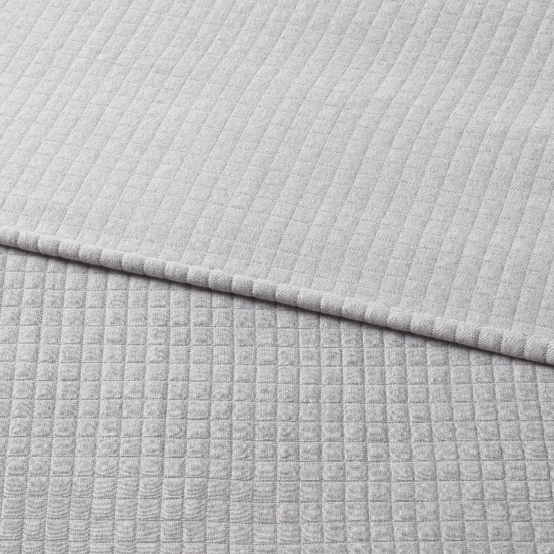 slide 3 of 3, Full/Queen Jersey Quilt Heather Gray - Threshold™, 1 ct