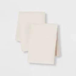 Standard Easy Care Cotton Blend Sateen Pillowcase Ivory - Room Essentials™: 225 Thread Count, Percale Weave, OEKO-TEX Certified