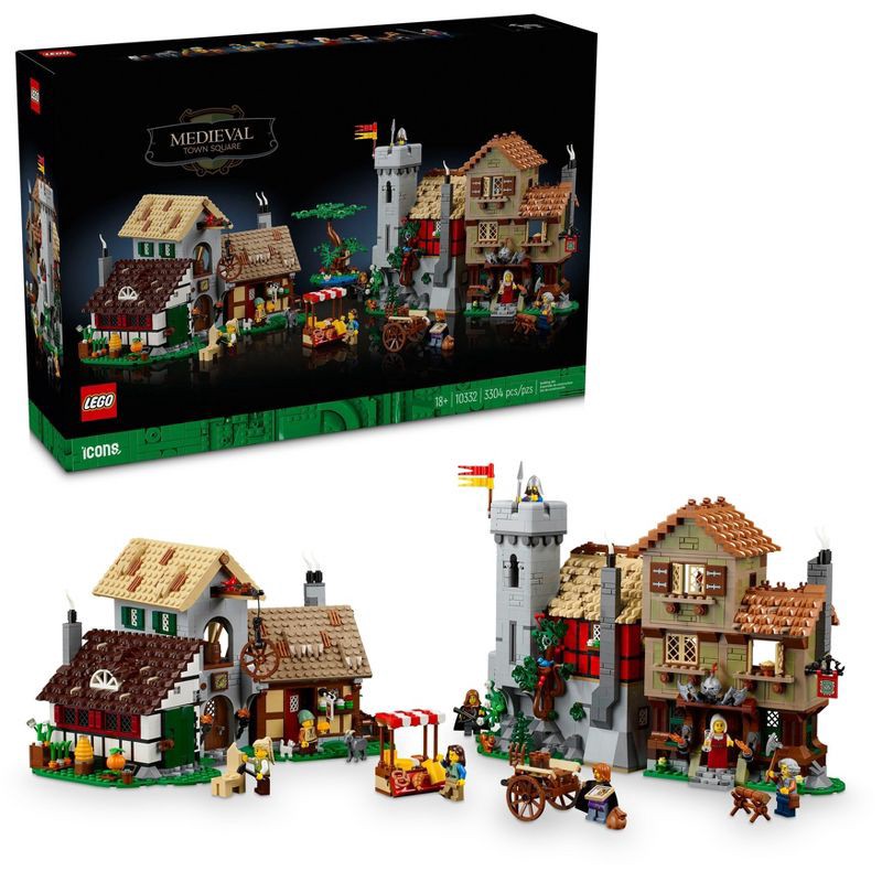 slide 1 of 6, LEGO Icons Medieval Town Square Build and Display Castle Set 10332, 1 ct