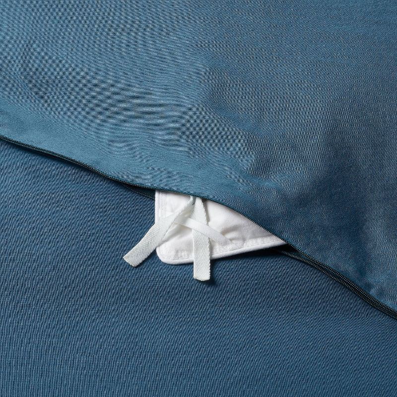 slide 6 of 6, King Washed Cotton Sateen Duvet Cover and Sham Set Indigo - Threshold™: 250 Thread Count, OEKO-TEX Certified, 1 ct