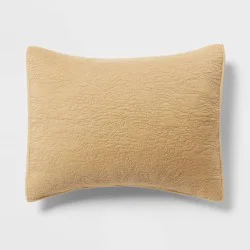 Standard Garment Washed Paisley Stitch Quilt Sham Wheat - Threshold™: OEKO-TEX Certified, Microfiber, No Flange