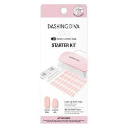 Dashing Diva Glaze Semi-Cured Gel Nail Polish Strips Starter Kit - Pale Blush - 32ct