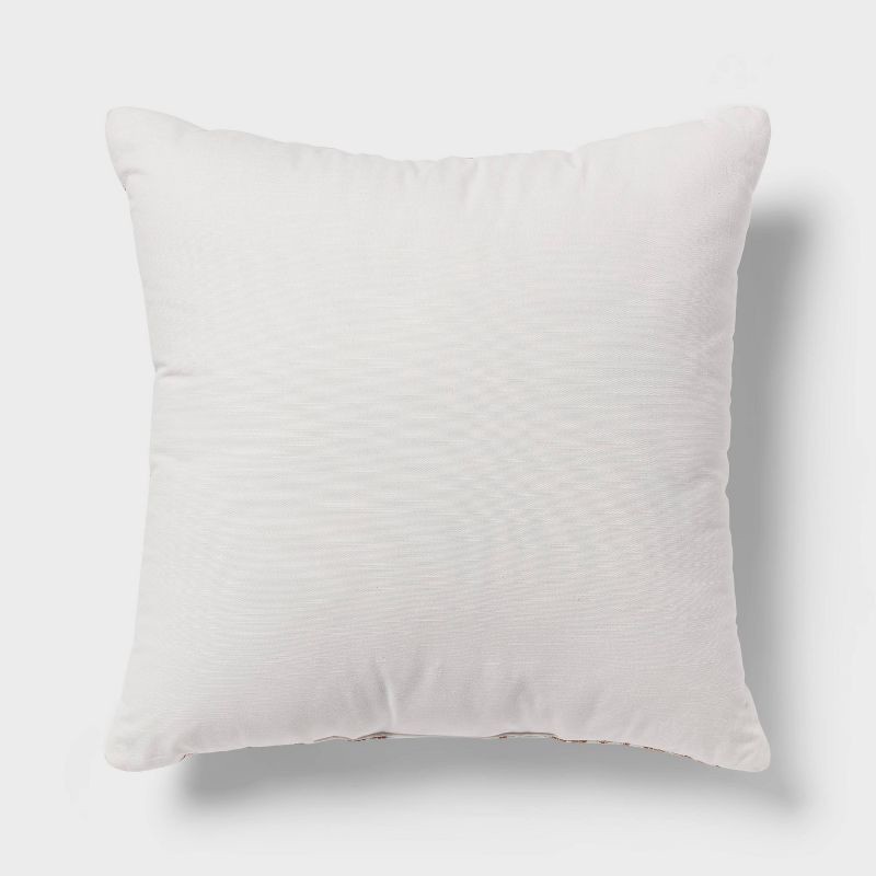 slide 3 of 4, Woven Floral Decorative Pillow Euro Brown - Threshold™: Cotton Fabric, Indoor Square Cushion, OEKO-TEX Certified, 1 ct