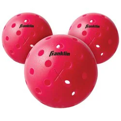 Franklin Sports X-40 PickleBalls - Pink: Polypropylene Shell, 3-Pack, All Ages