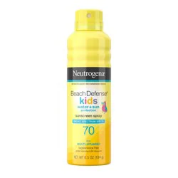 Neutrogena Beach Defense Kids' Sunscreen Spray - SPF70 - 6.5oz: Whole Body, Contains Vitamin E, Oxybenzone-Free, Citrus Scent