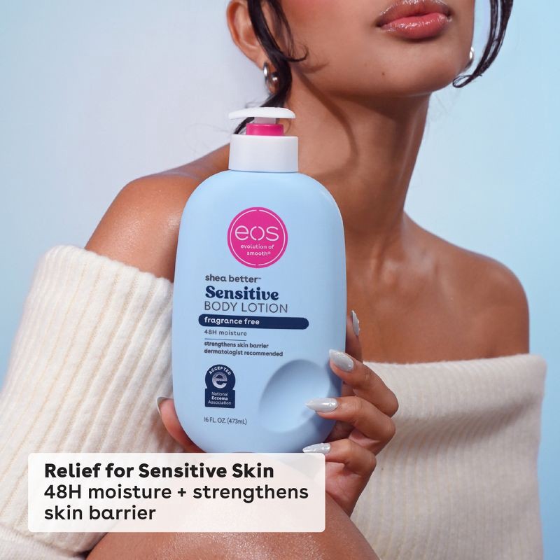 slide 5 of 8, eos Shea Better 24H Moisture Body Lotion - Fragrance Free - 16 fl oz, 16 fl oz