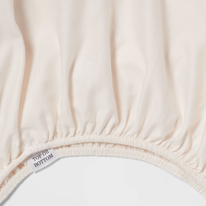 slide 3 of 4, Full Easy Care Cotton Blend Sateen Sheet Set Ivory - Room Essentials™: 225 Thread Count, OEKO-TEX Certified, Includes 4pc, 4 ct
