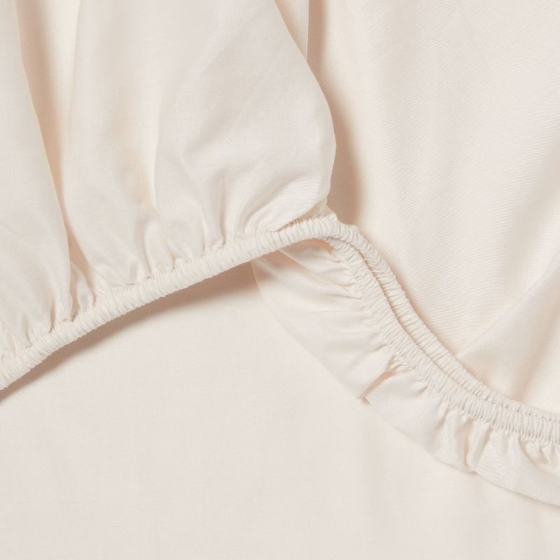 slide 4 of 4, Twin/Twin XL Easy Care Cotton Blend Sateen Sheet Set Ivory - Room Essentials™, 1 ct