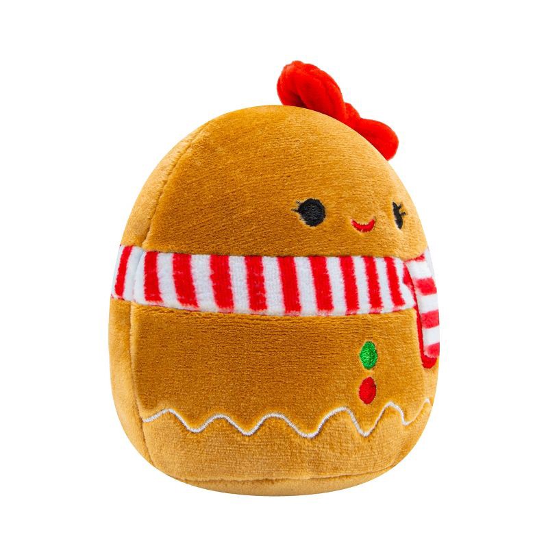 slide 8 of 8, Squishmallows 3.5" Gina The Gingerbread Single Squeaky Plush Dog Toy, 1 ct