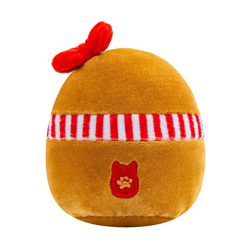 slide 3 of 8, Squishmallows 3.5" Gina The Gingerbread Single Squeaky Plush Dog Toy, 1 ct