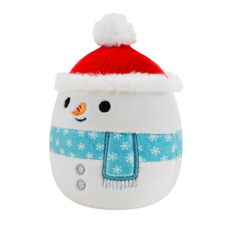slide 8 of 8, Squishmallows 3.5" Galindo The Snowman Single Squeaky Plush Dog Toy, 1 ct