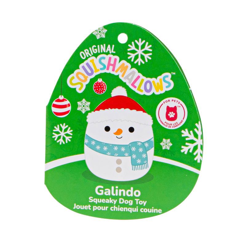 slide 2 of 8, Squishmallows 3.5" Galindo The Snowman Single Squeaky Plush Dog Toy, 1 ct