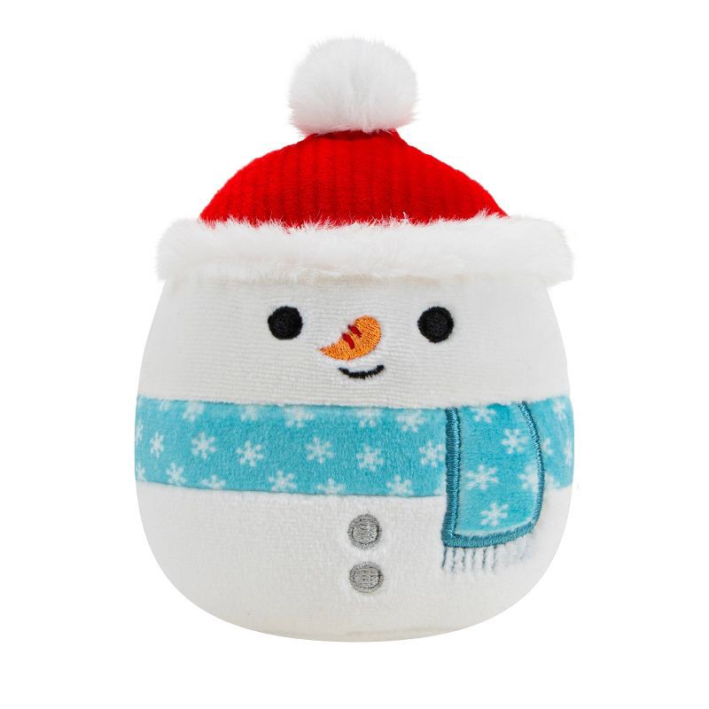 slide 1 of 8, Squishmallows 3.5" Galindo The Snowman Single Squeaky Plush Dog Toy, 1 ct