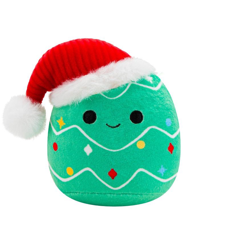 slide 1 of 8, Squishmallows 3.5" Carol The Christmas Tree Single Squeaky Plush Dog Toy, 1 ct