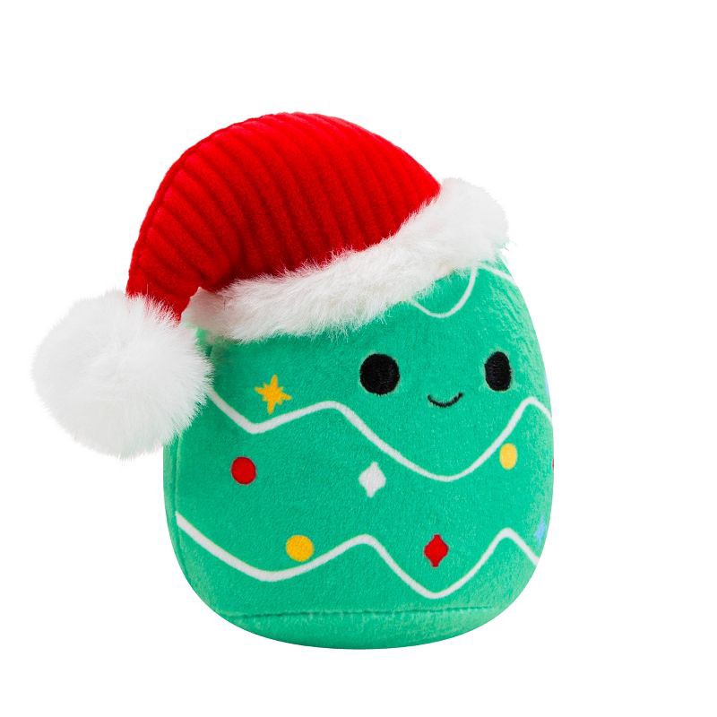 slide 7 of 8, Squishmallows 3.5" Carol The Christmas Tree Single Squeaky Plush Dog Toy, 1 ct