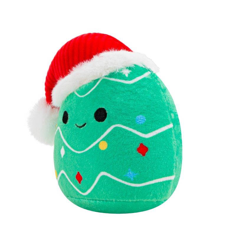 slide 4 of 8, Squishmallows 3.5" Carol The Christmas Tree Single Squeaky Plush Dog Toy, 1 ct