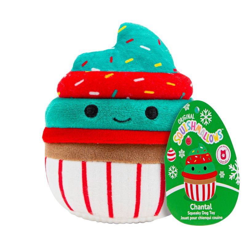 slide 2 of 8, Squishmallows 3.5" Chantal The Cupcake Single Squeaky Plush Dog Toy, 1 ct