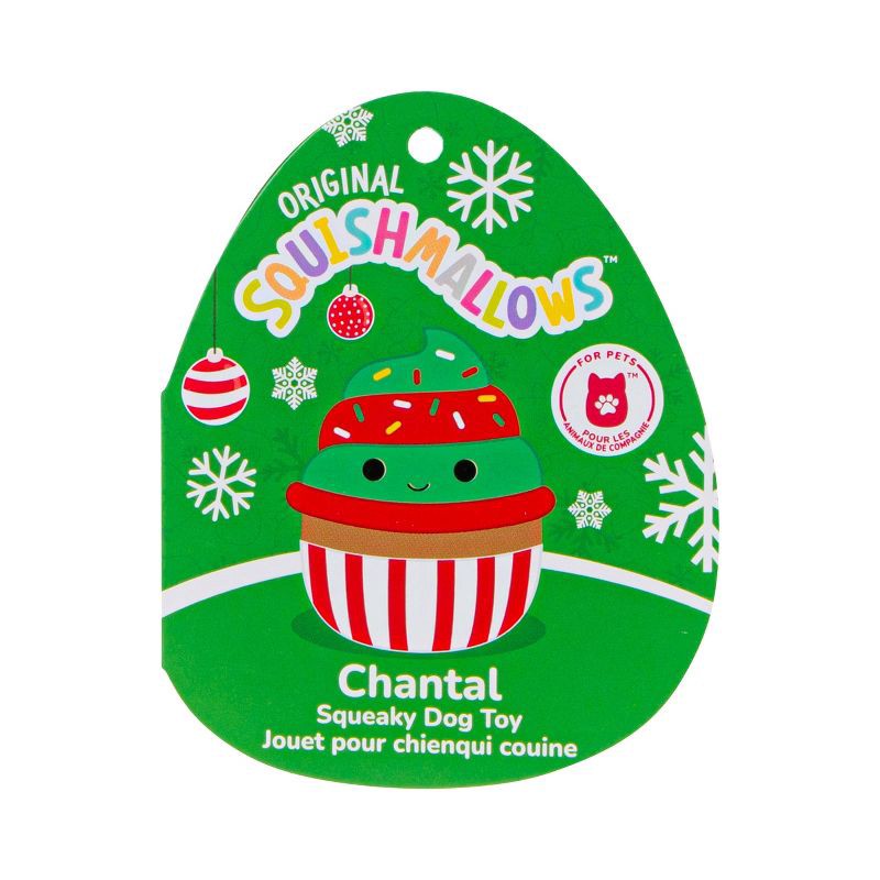 slide 8 of 8, Squishmallows 3.5" Chantal The Cupcake Single Squeaky Plush Dog Toy, 1 ct