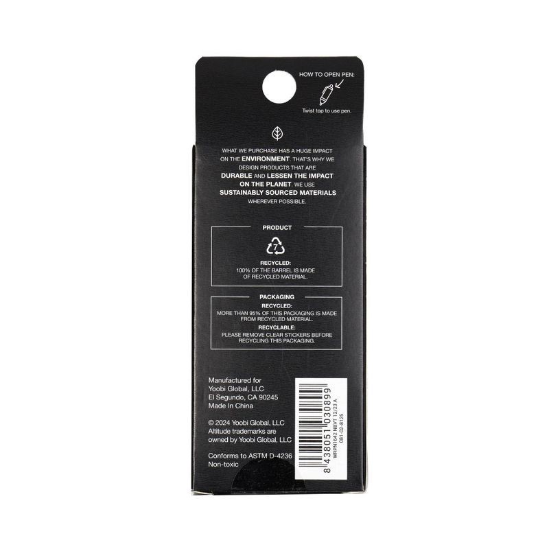 slide 5 of 5, Altitude 3pk Stylus Ballpoint Pens 1.0mm Black Ink, 3 ct