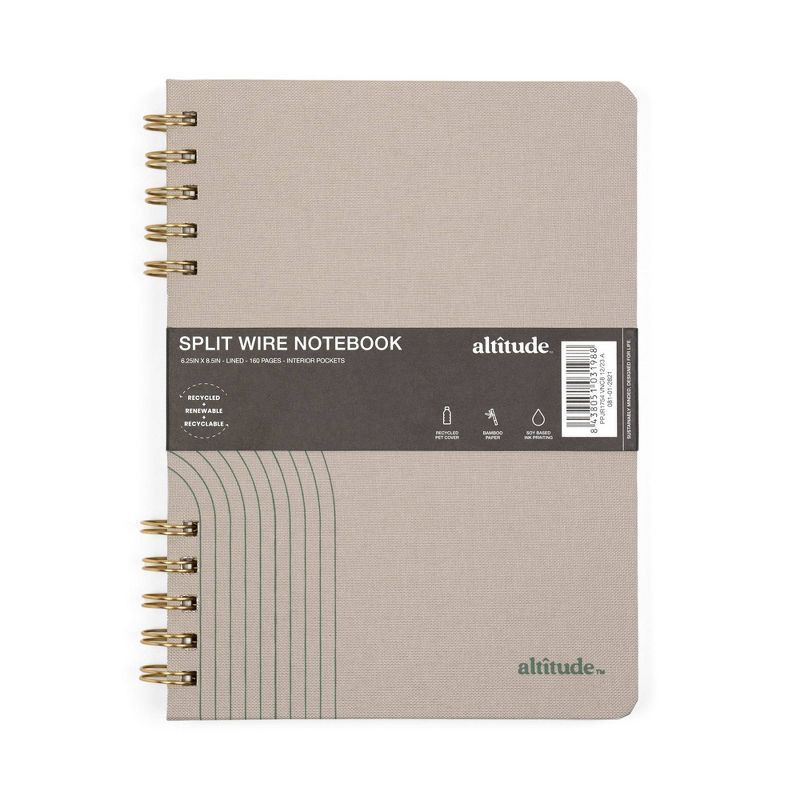 slide 2 of 9, Altitude 160pg Ruled Journal 6.25"x8.5" Split Twin Wire Warm Gray Arch, 1 ct