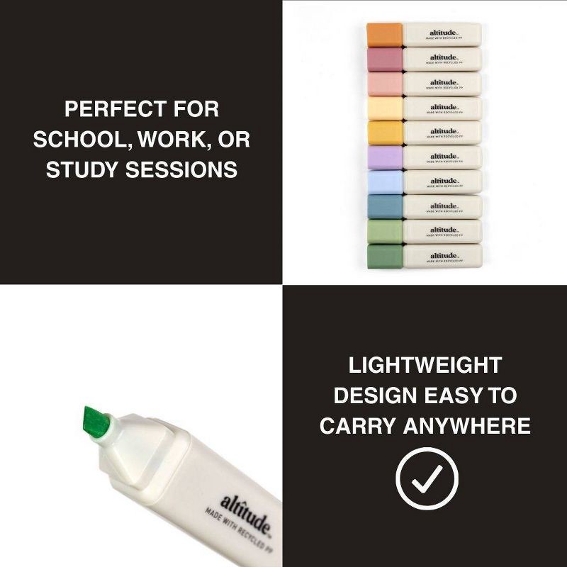 slide 4 of 4, Altitude Supplies 10pk Mini Highlighters - Chisel Tip, Multicolor Ink, 5.0mm Tip, 10 ct