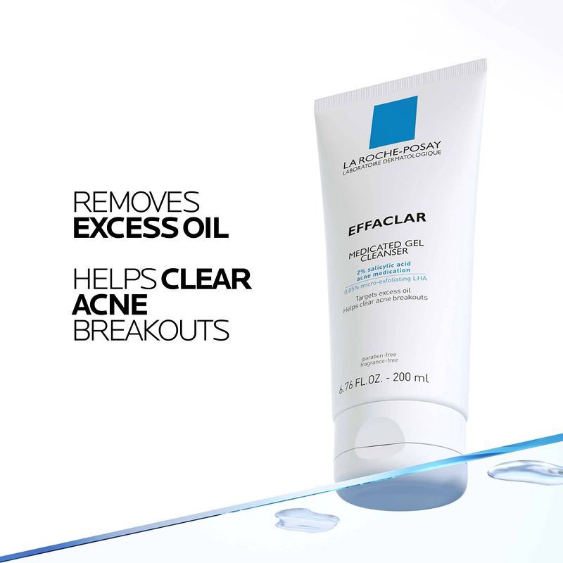 slide 9 of 9, La Roche Posay Effaclar Acne Face Cleanser Medicated Gel Face Cleanser with Salicylic Acid for Acne Prone Skin - 3.4 fl oz, 3.4 fl oz