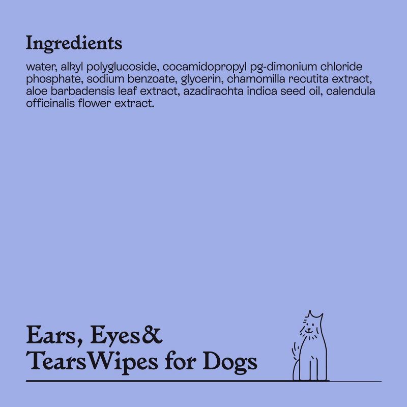 slide 4 of 5, Ears, Eyes and Tears Dog Wipes - 60ct - Kindfull™, 60 ct