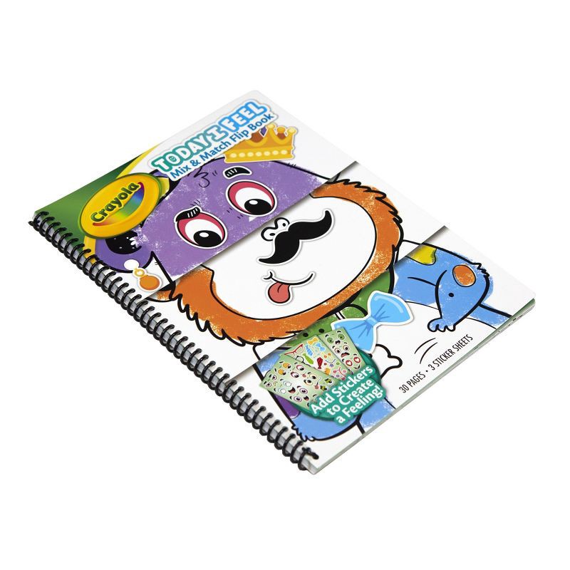 slide 3 of 7, Crayola Today I Feel Mix & Match Flip Book: Flippable Coloring & Sticker Book for Kids, 30 Pages, Activity Pad, 1 ct