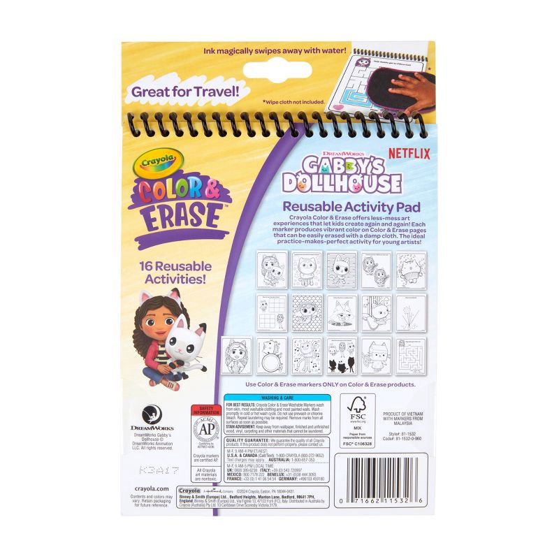 slide 5 of 5, Crayola Gabby's Dollhouse Color & Erase Reusable Activity Pad, 1 ct