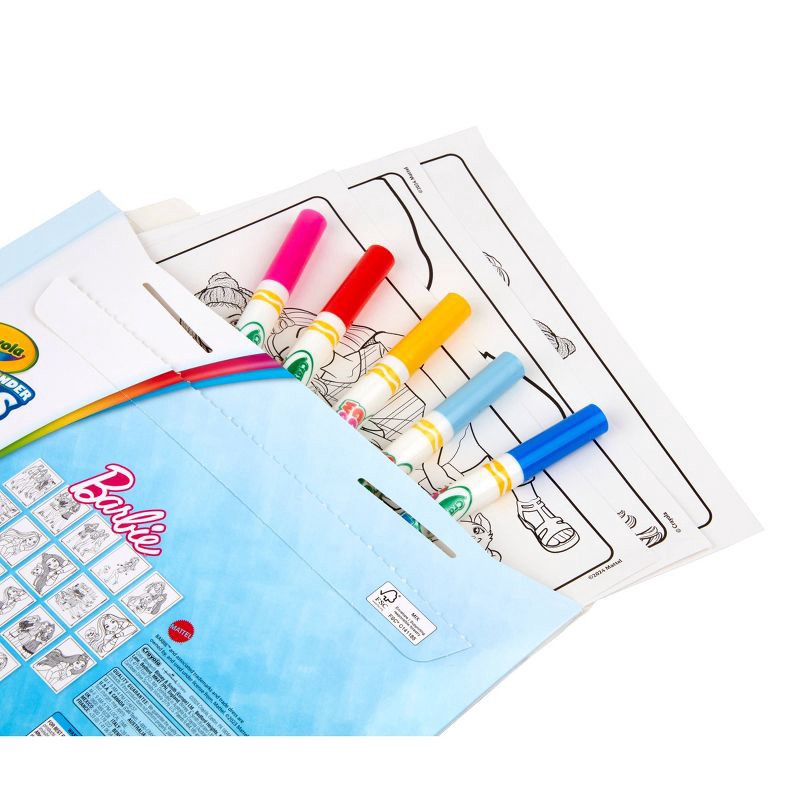 slide 4 of 6, Crayola Color Wonder Barbie Foldalope: Mess Free Coloring Book for Kids, Includes Outline Drawings & Markers, Ages 3+, 1 ct