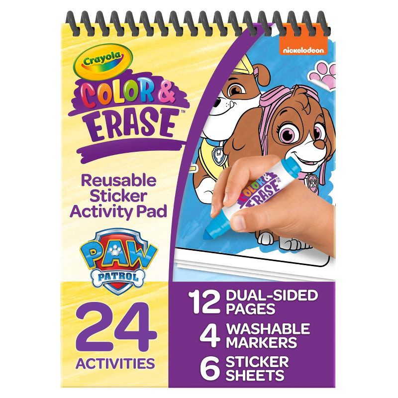 slide 2 of 6, Crayola Paw Patrol Color & Erase Reusable Sticker Activity Pad: Non-Toxic Coloring Book with Stickers for Ages 3+, 1 ct