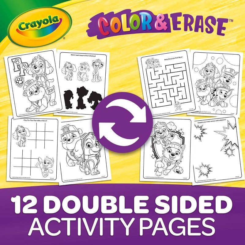 slide 6 of 6, Crayola Paw Patrol Color & Erase Reusable Sticker Activity Pad: Non-Toxic Coloring Book with Stickers for Ages 3+, 1 ct