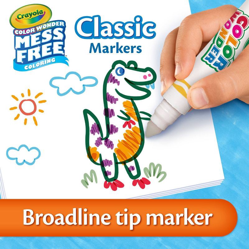 slide 4 of 9, Crayola 20ct Color Wonder Broadline Markers,Mess-Free, Non-Toxic, Creative Thinking, 20 Markers, Ages 3+, 20 ct