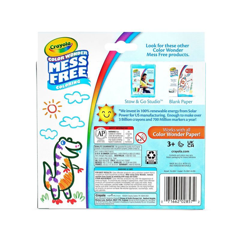 slide 9 of 9, Crayola 20ct Color Wonder Broadline Markers,Mess-Free, Non-Toxic, Creative Thinking, 20 Markers, Ages 3+, 20 ct