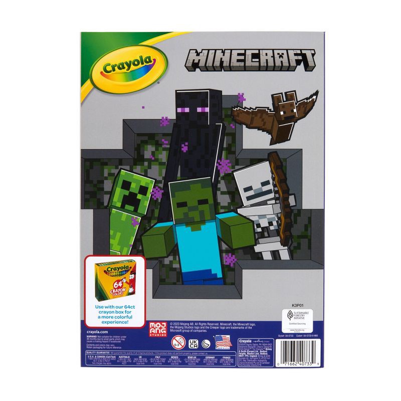 slide 8 of 8, Crayola 96pg Minecraft Coloring Book with Sticker Sheet, 1 ct