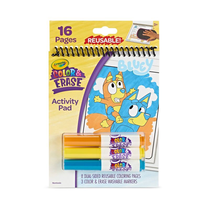 slide 1 of 7, Crayola Bluey Color & Erase Reusable Activity Pad: Mess Free Coloring Book for Creative Travel Activities, 1 ct