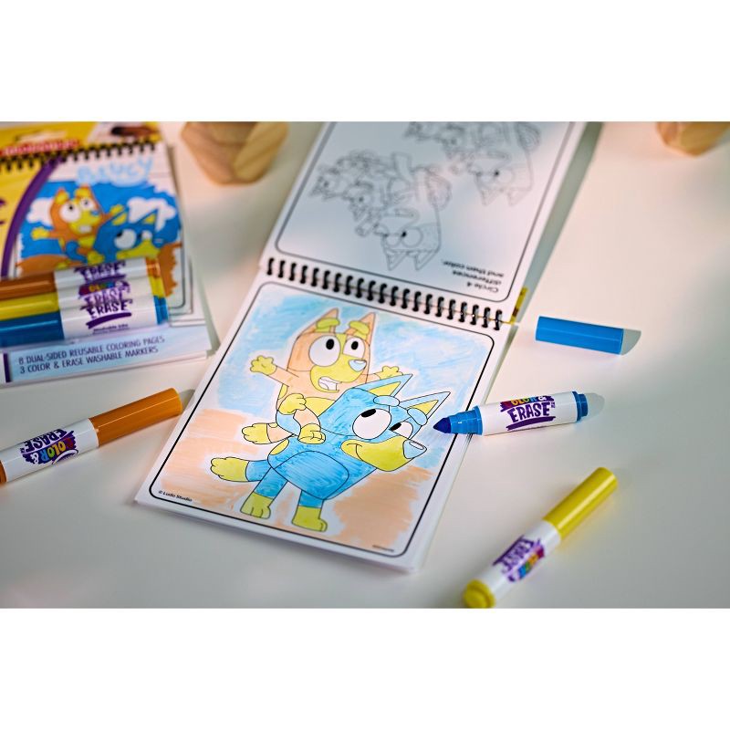 slide 5 of 7, Crayola Bluey Color & Erase Reusable Activity Pad: Mess Free Coloring Book for Creative Travel Activities, 1 ct