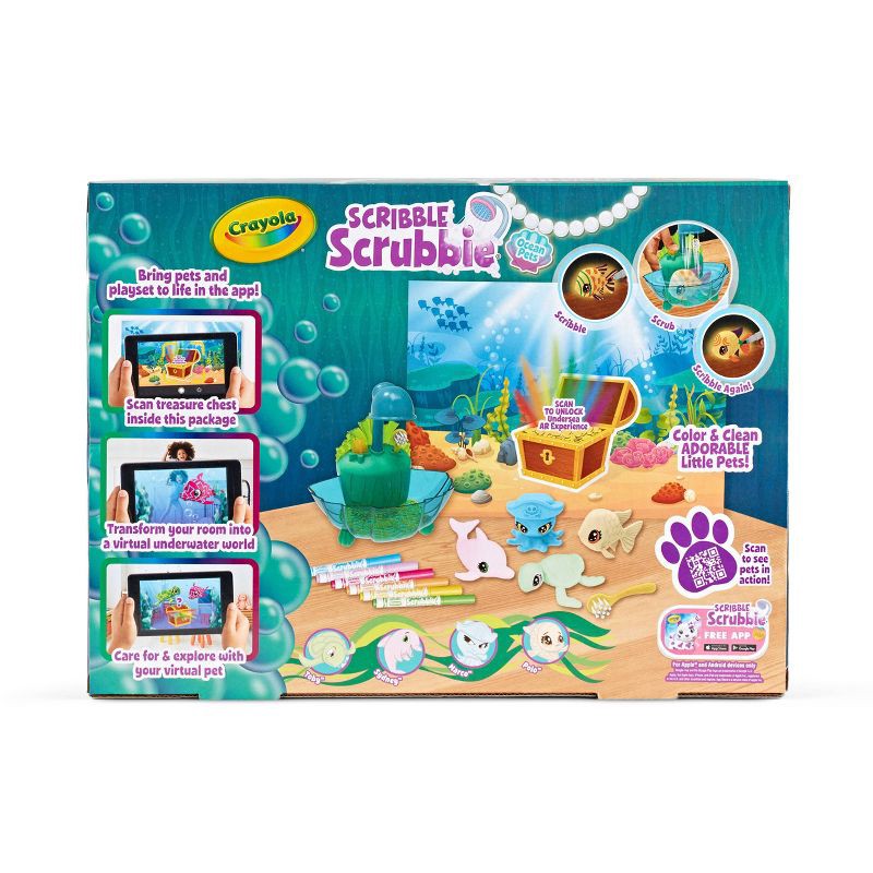 slide 5 of 7, Crayola Scribble Scrubbie Ocean Glow Lagoon: Washable Marker Craft Kit for Kids, Non-Toxic, Ages 3+, 1 ct