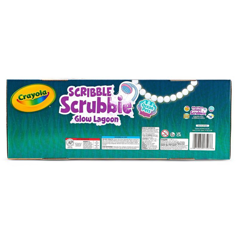 slide 6 of 7, Crayola Scribble Scrubbie Ocean Glow Lagoon: Washable Marker Craft Kit for Kids, Non-Toxic, Ages 3+, 1 ct