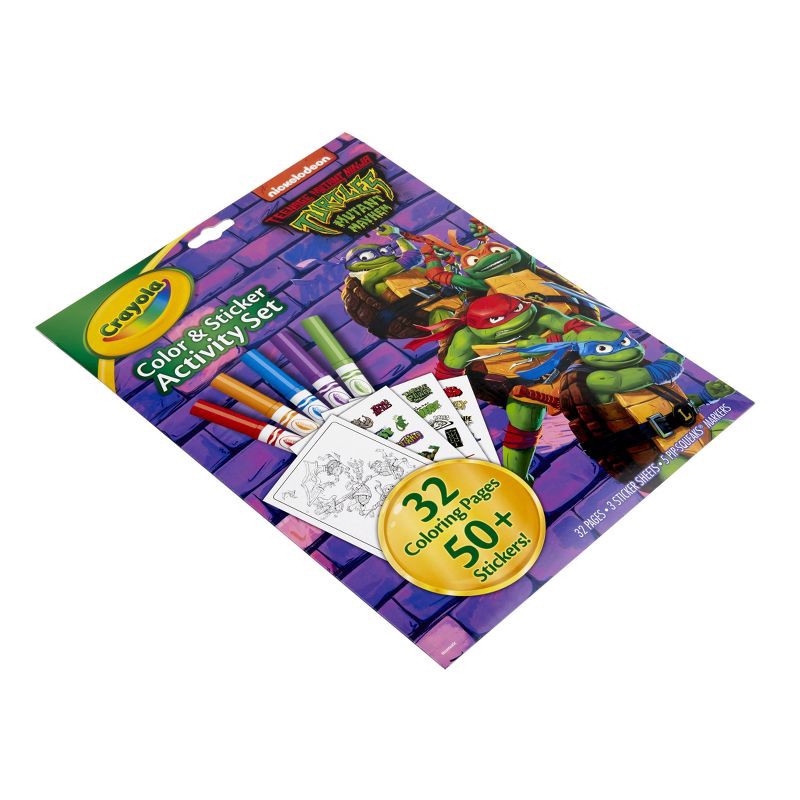 slide 2 of 6, Crayola TMNT Color & Sticker Activity Set: Includes Coloring Sheets, Stickers, Markers, 32 Pages, Ages 3+, 1 ct